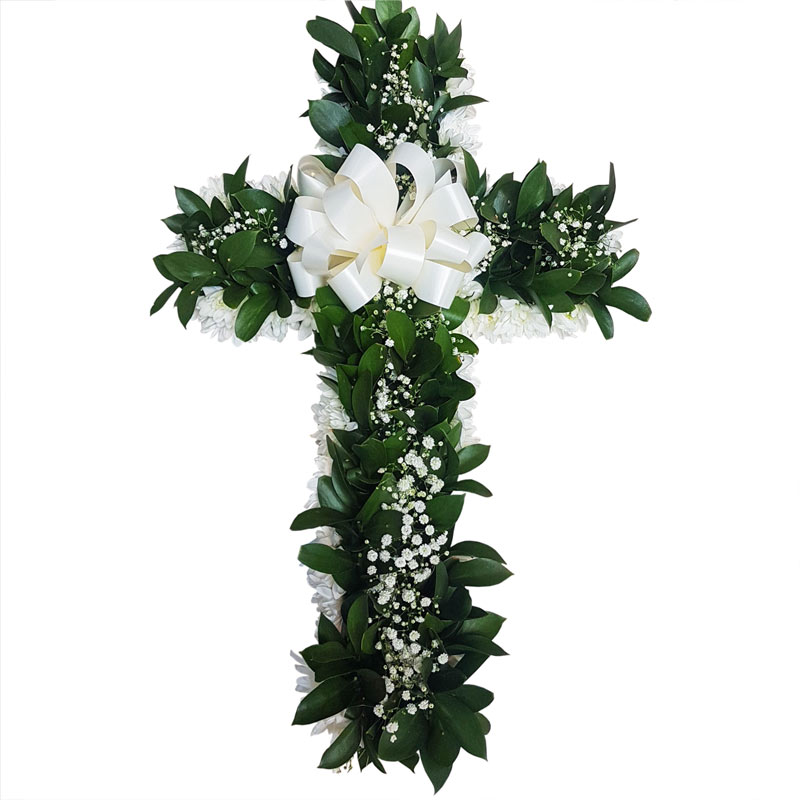 Funeral Cross arrangement Discovery Flowers